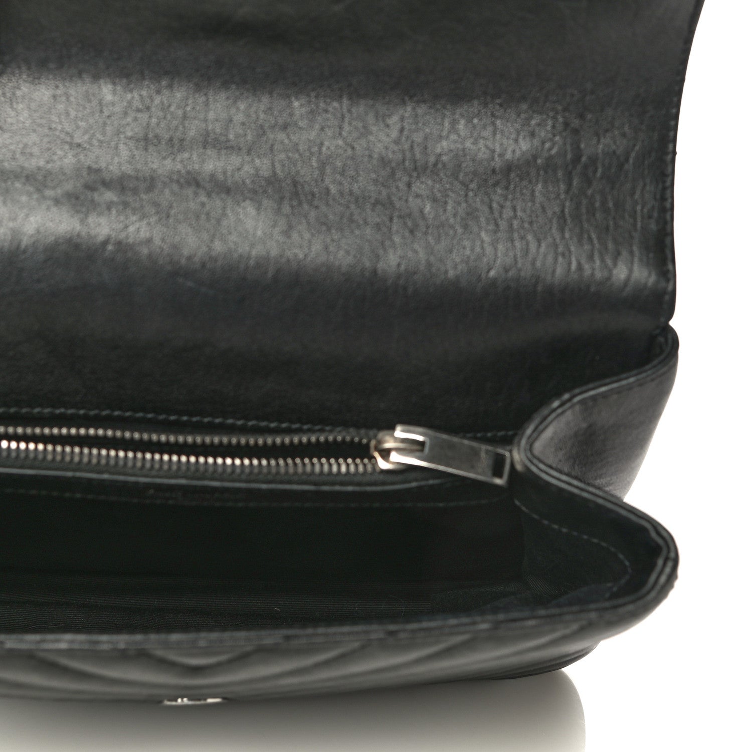 Saint Laurent Sheepskin Matelasse Chevron Monogram Medium College Bag Black 5 of 21