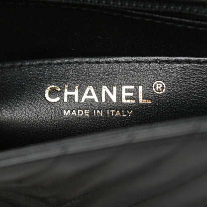 Chanel Lambskin Chevron Quilted Mini Square Flap Black 6 of 12