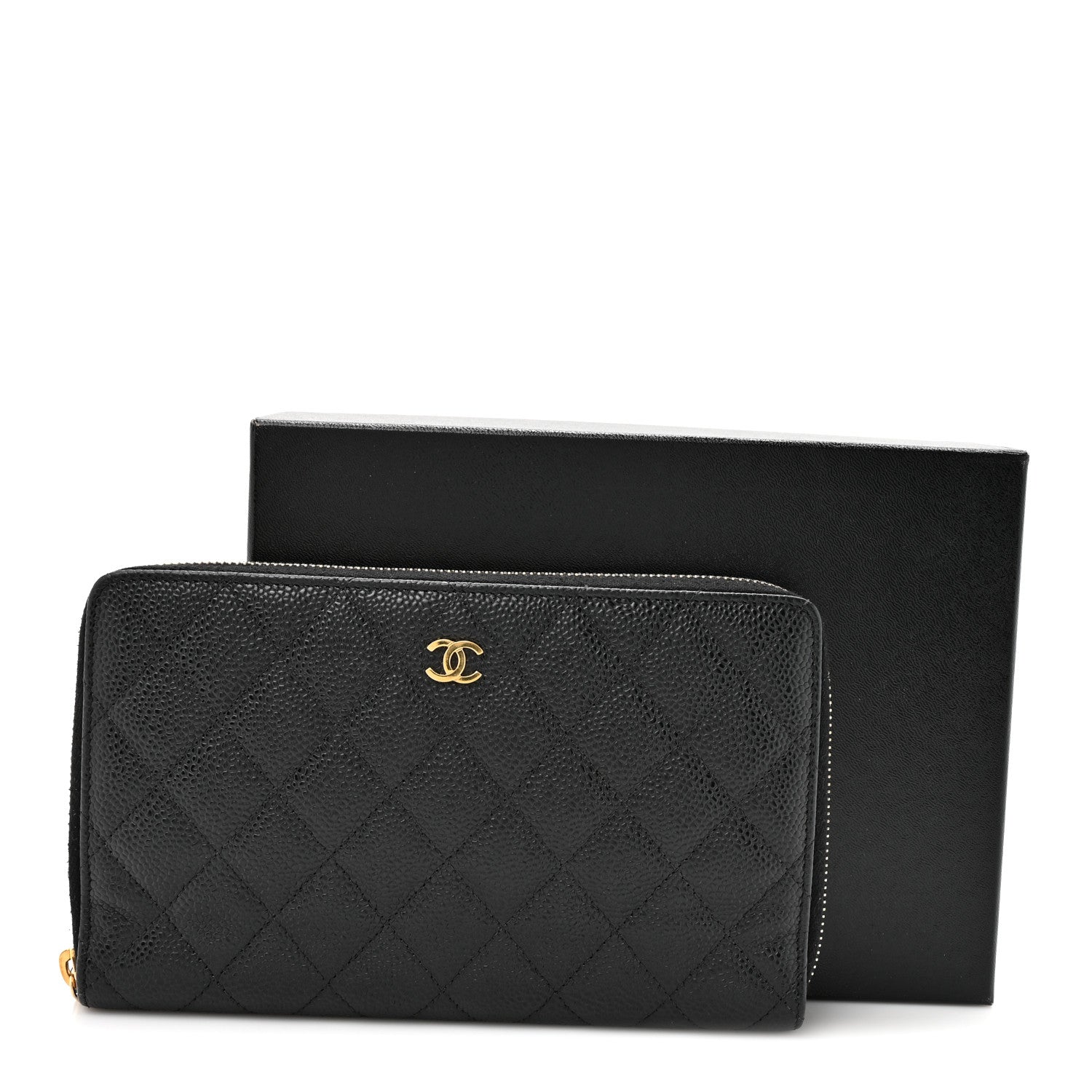 Chanel Caviar Quilted Large Zip Around Organizer Wallet Black 11 of 11