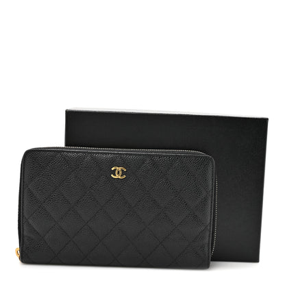 Chanel Caviar Quilted Large Zip Around Organizer Wallet Black 11 of 11