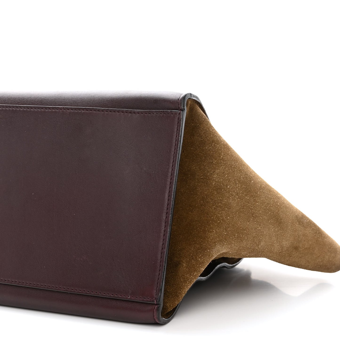 Calfskin Suede Tri-Color Medium Trapeze Burgundy