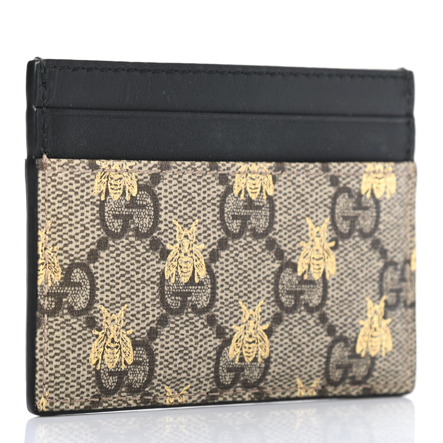 Gucci GG Supreme Monogram Bees Card Holder Black 3 of 6