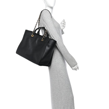 Chanel Calfskin Medium Deauville Tote Black 2 of 11