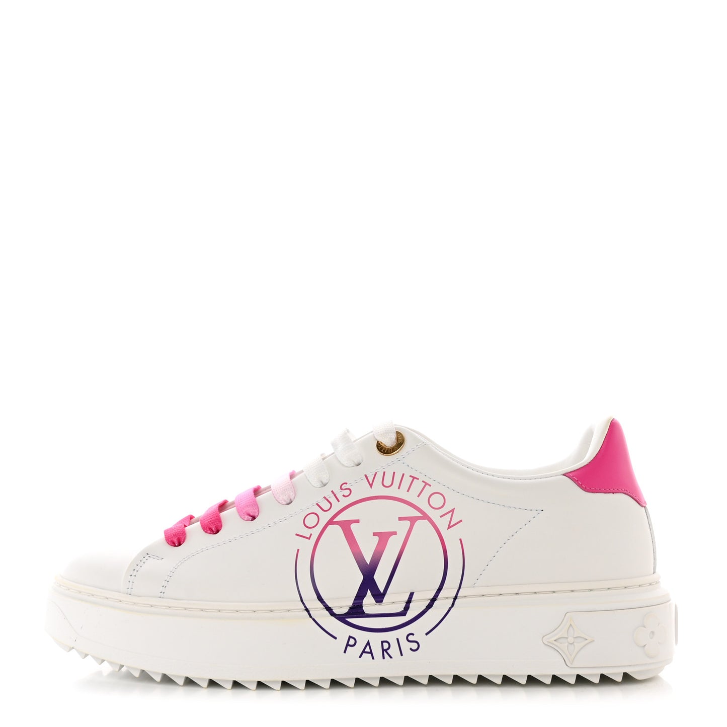 Monogram Time Out Sneakers 37 White Pink