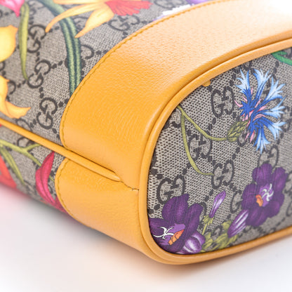 Gucci GG Supreme Monogram Flora Small Ophidia Bucket Bag Beige Multicolor Crop 9 of 10