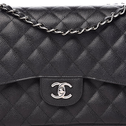 Chanel Caviar Quilted Jumbo Double Flap Black 10 of 11
