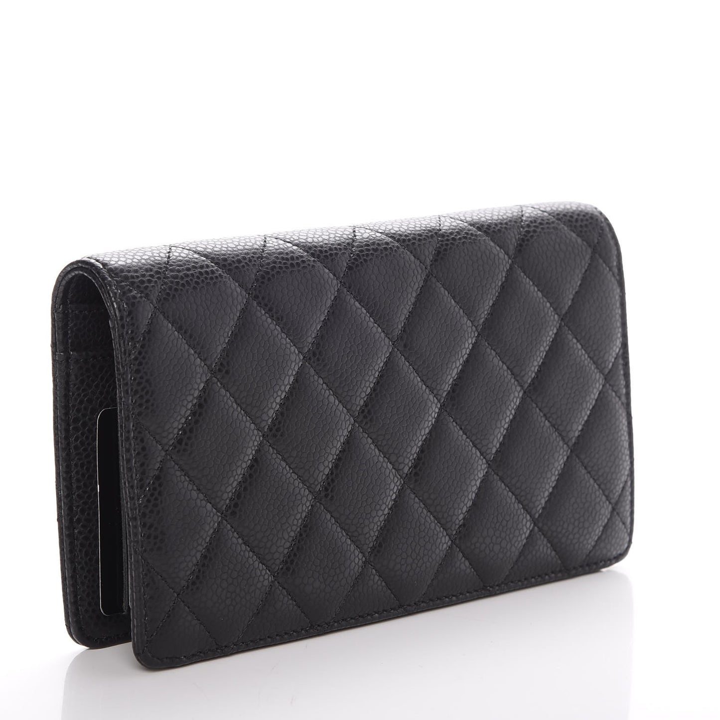 Caviar Quilted CC Yen Wallet Black