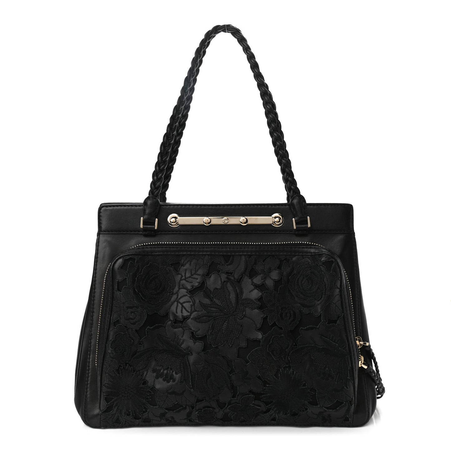 Vitello Lace Demetra Satchel Black