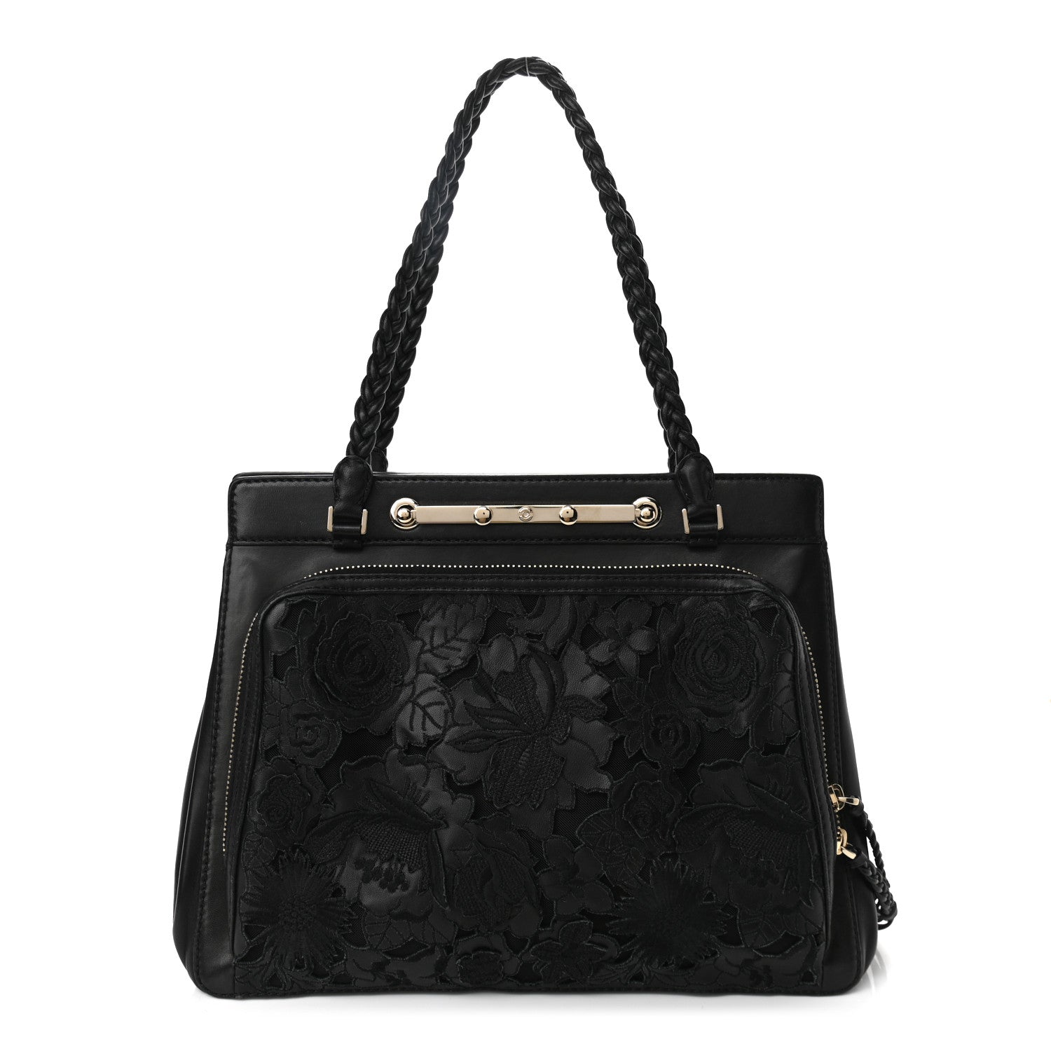 Valentino Garavani Vitello Lace Demetra Satchel Black 1 of 11