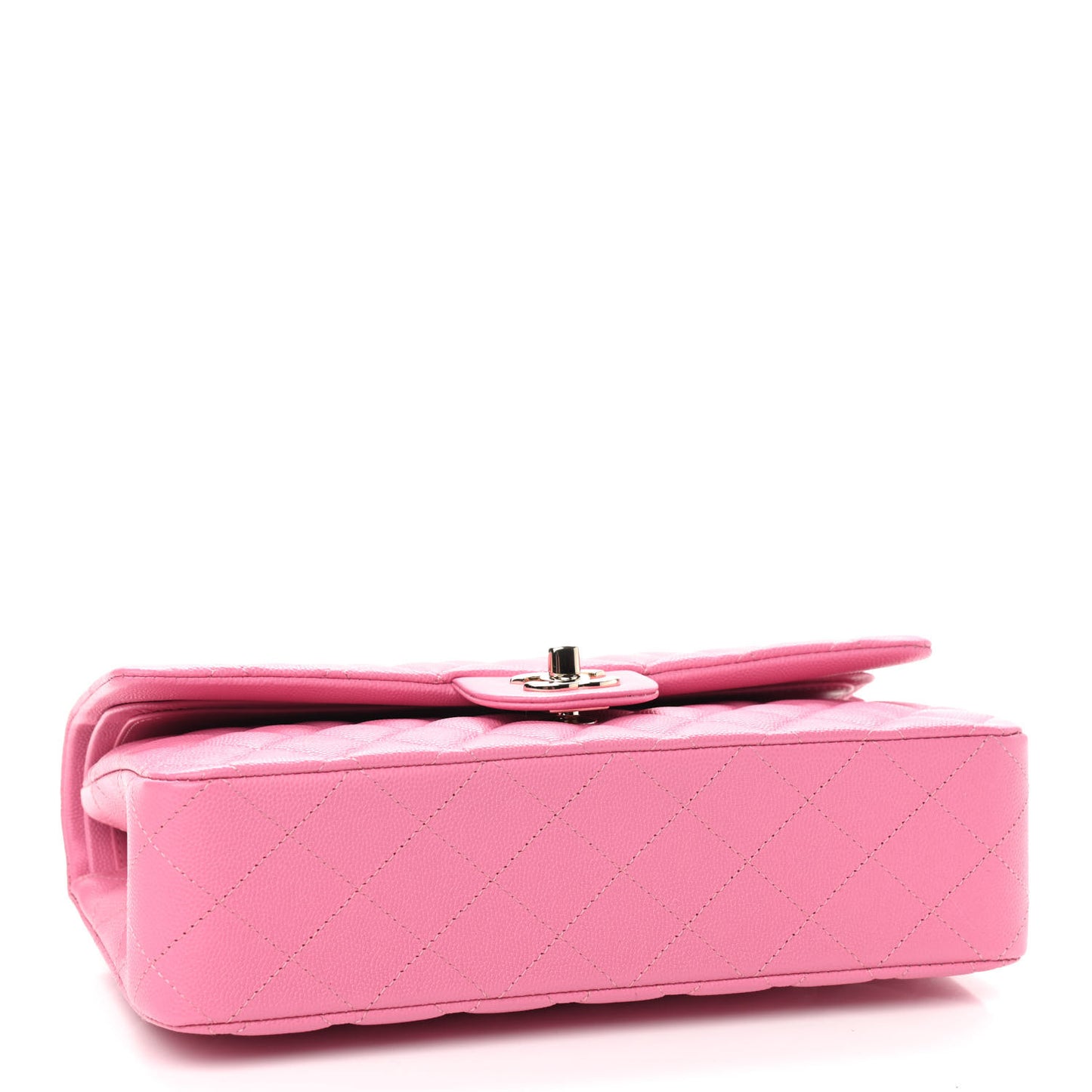 Caviar Quilted Medium Double Flap Pink