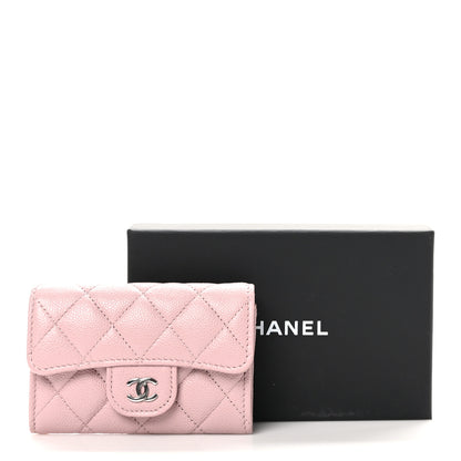 Chanel Caviar Quilted Flap Card Holder Wallet Light Pink 10 of 10