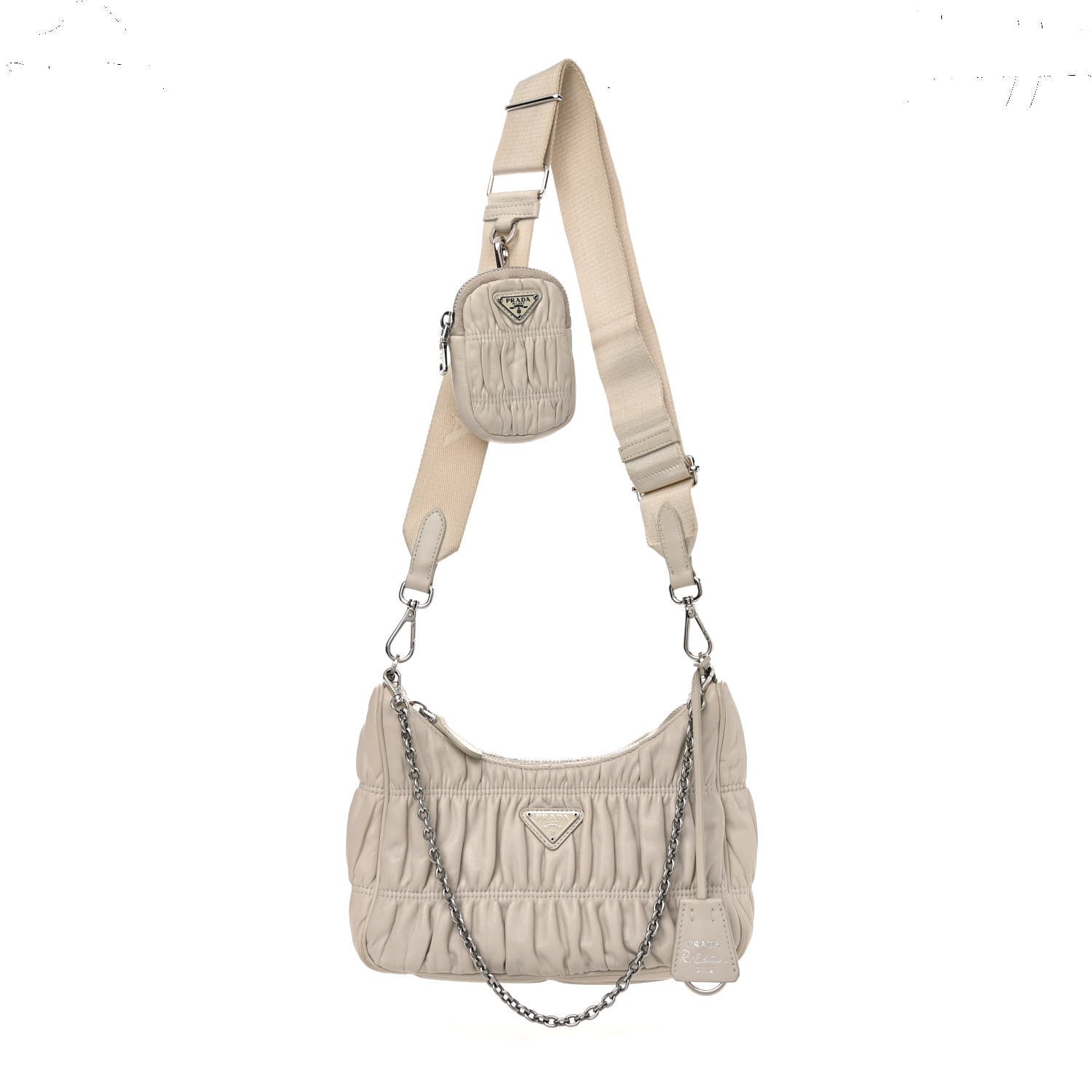 Prada Nappa Gaufre Re-Edition 2005 Shoulder Bag Talco 1 of 13