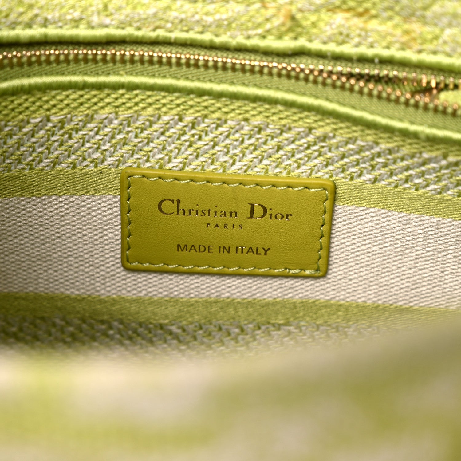 Christian Dior Canvas Toile De Jouy Reverse Embroidered Medium Lady D-Lite Green 6 of 13