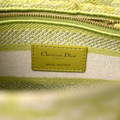 Christian Dior Canvas Toile De Jouy Reverse Embroidered Medium Lady D-Lite Green 6 of 13