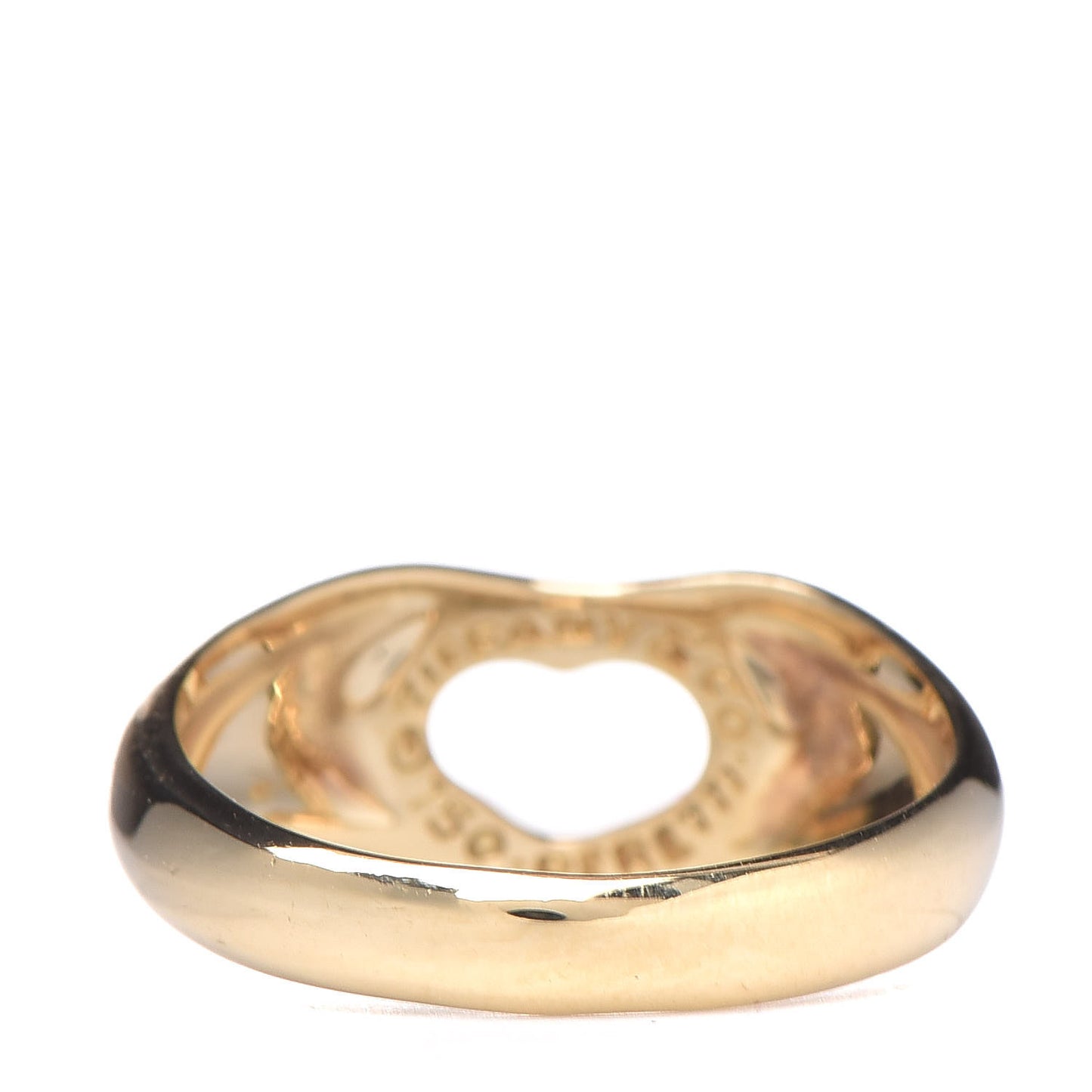 18K Yellow Gold Open Heart Ring 50 5.25