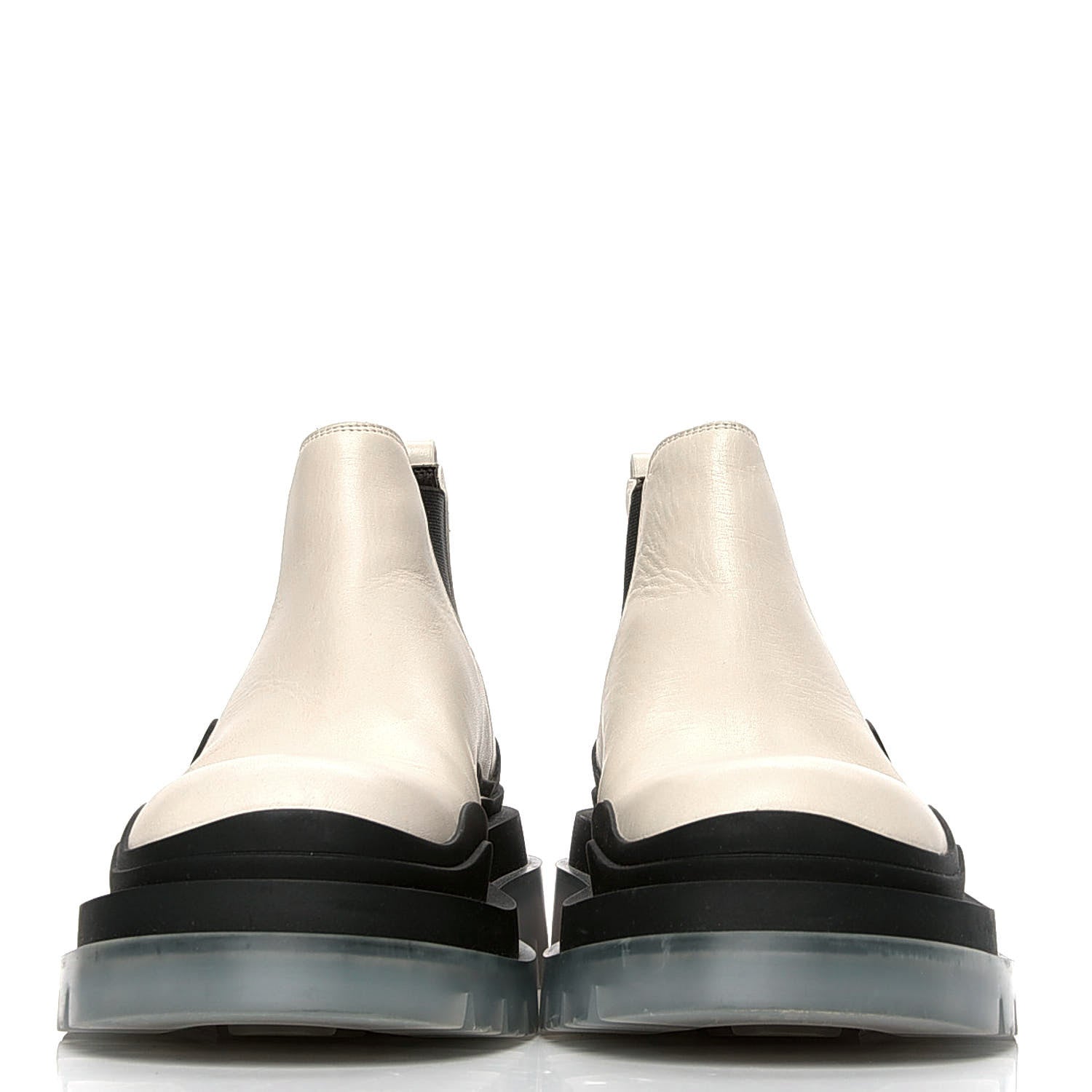 Bottega Veneta Calfskin The Tire Cropped Chelsea Boots 37 Wax Black Transparent 2 of 4