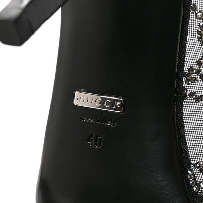 Gucci Tela Retino Kid Scamosciato Crystal GG Monogram Square G 95mm Slide Sandals 40 Black 7 of 9