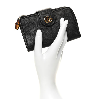 Gucci Piuma Calfskin Medium Bamboo Double G Wallet Black 2 of 10