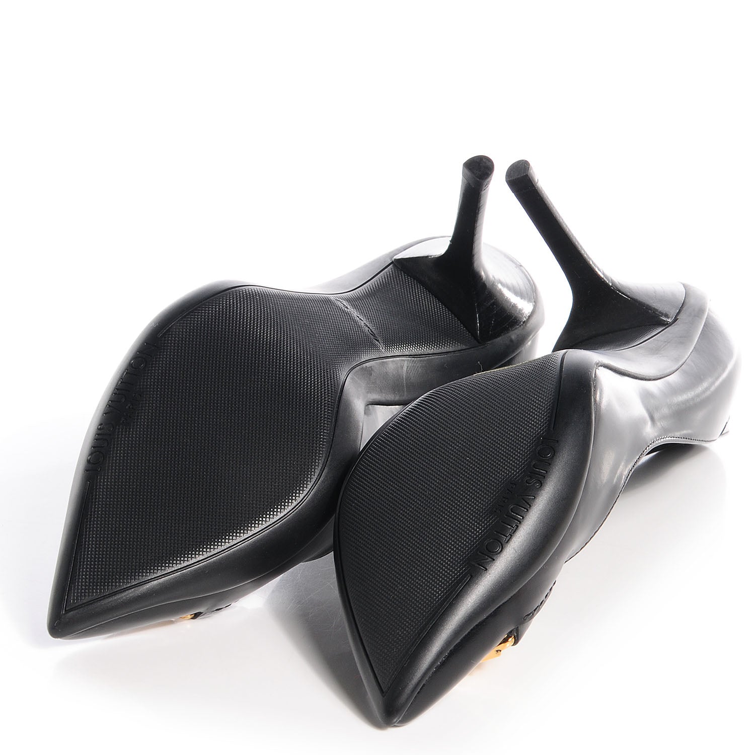 Louis Vuitton LOUIS VUITTON Glazed Calfskin Candice Pumps 35 Black 5 of 9