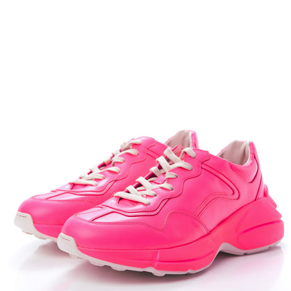 Gucci Calfskin Mens Rhyton Sneakers 9 Fuxia Fluo 3 of 8