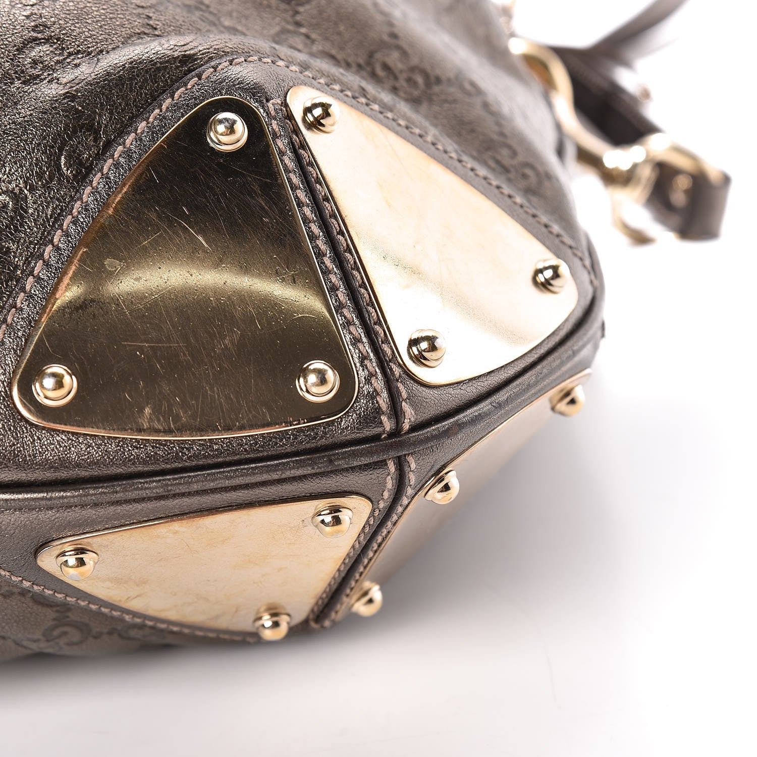 Gucci Metallic Guccissima Large Indy Top Handle Hobo Pewter 24 of 25
