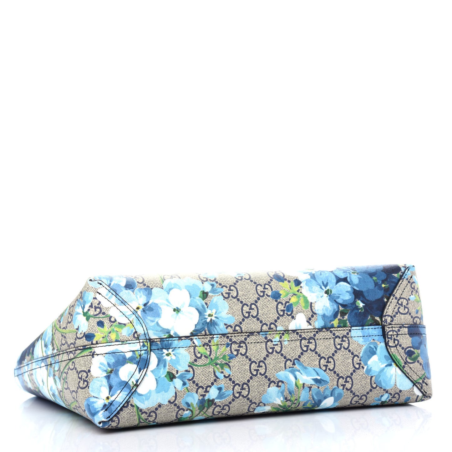 GG Supreme Monogram Blooms Small Reversible Tote Beige Blue Navy