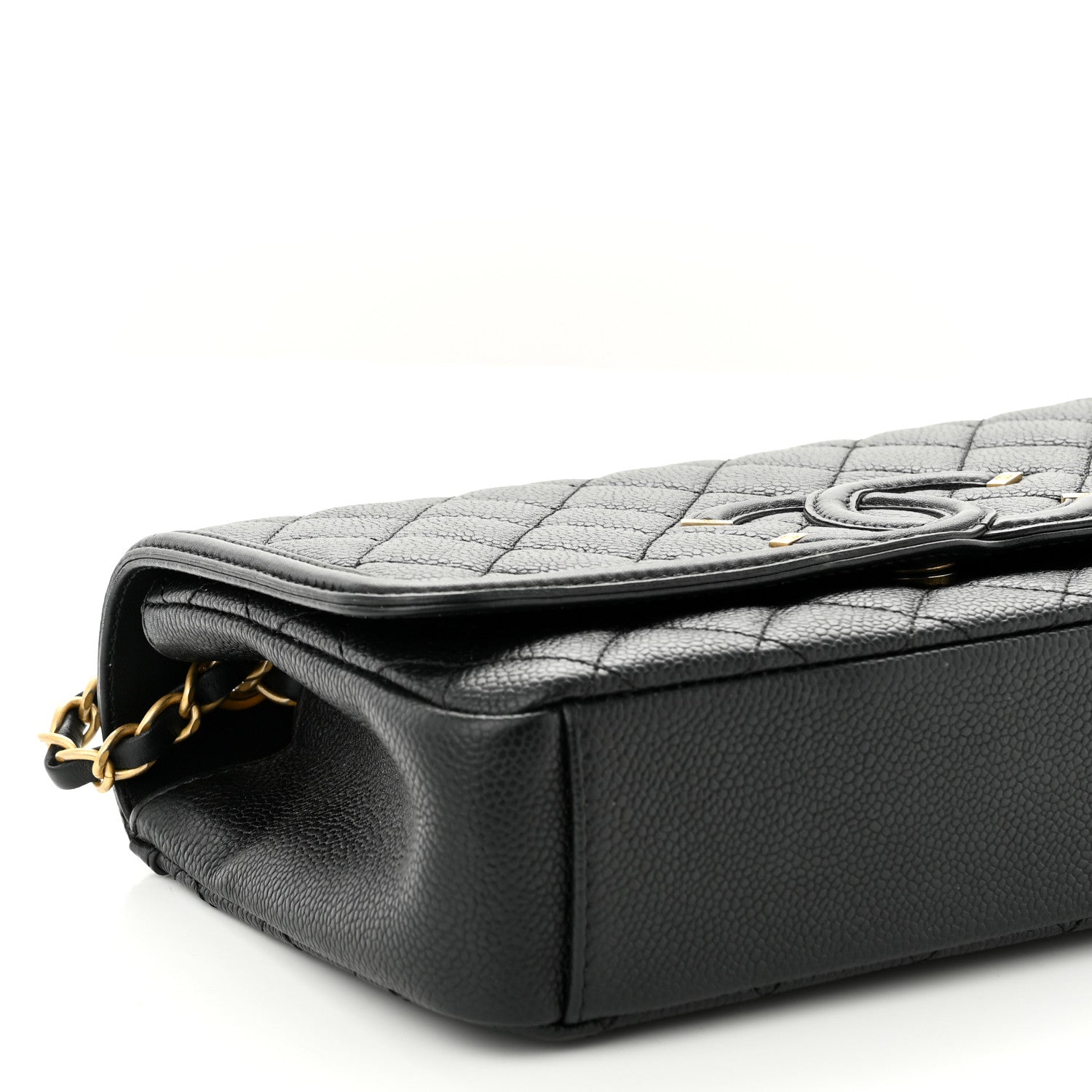 Chanel Caviar Quilted Medium CC Filigree Flap Black 9 of 12