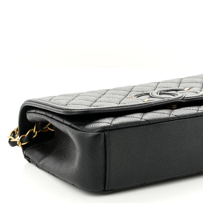 Chanel Caviar Quilted Medium CC Filigree Flap Black 9 of 12