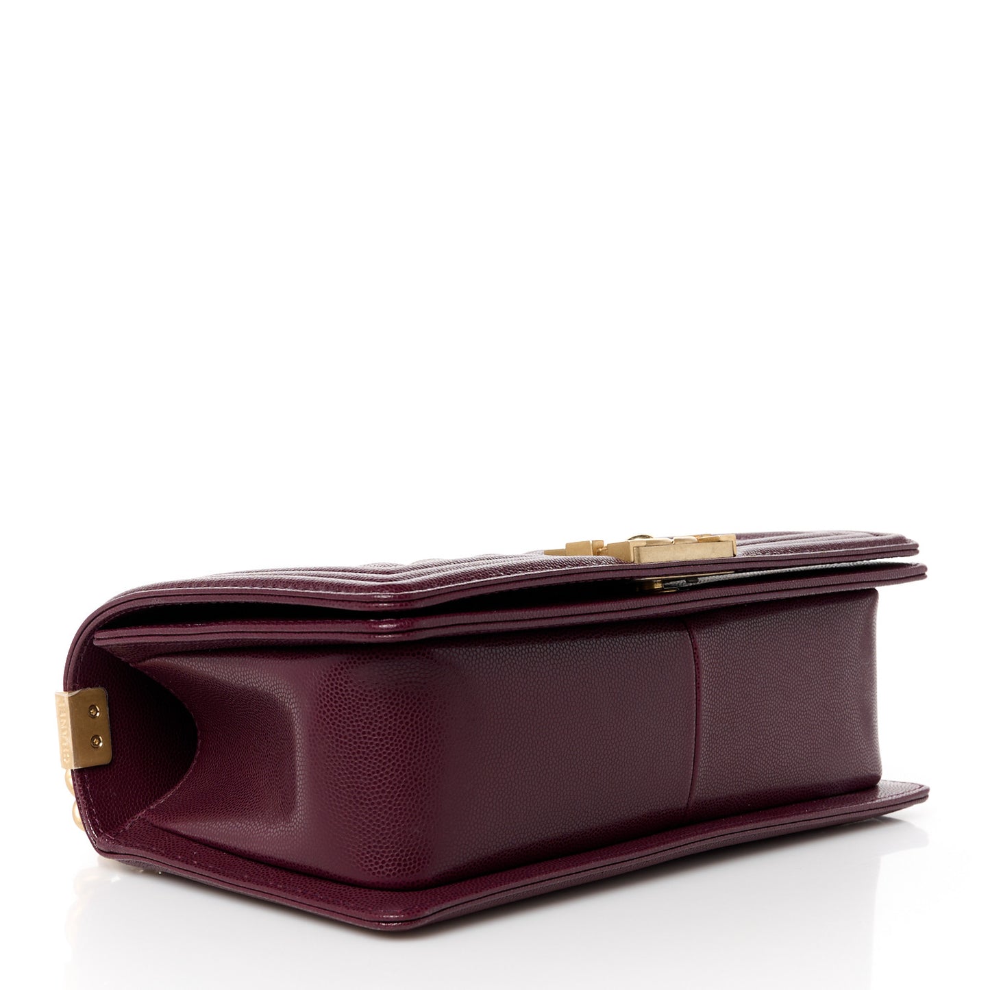 Caviar Quilted Medium Top Handle Boy Flap Burgundy