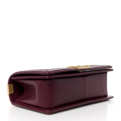 Chanel Caviar Quilted Medium Top Handle Boy Flap Burgundy 4 of 12
