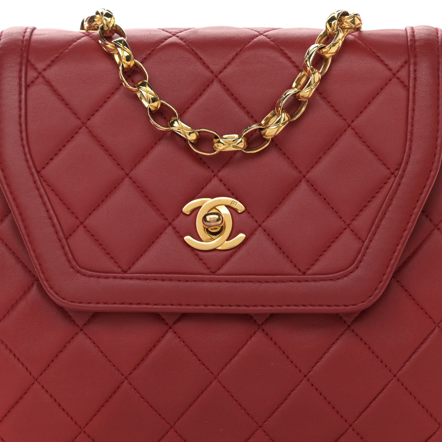 Chanel Lambskin Quilted Small Single Flap Red 8 of 8