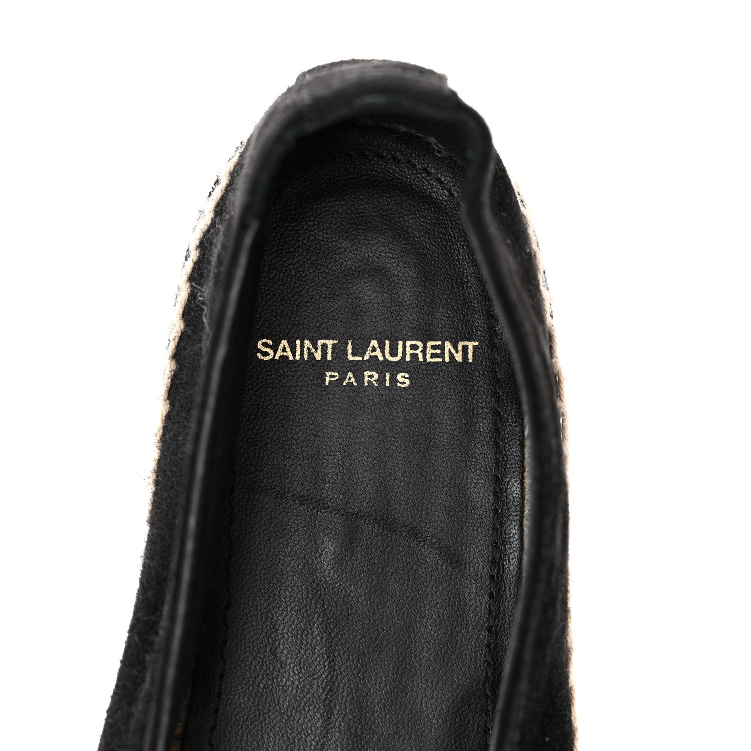 Saint Laurent Suede Monogram Espadrilles 36.5 Black 7 of 8