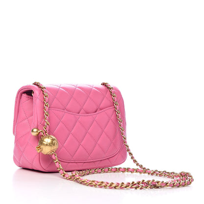 Chanel Lambskin Quilted Mini Pearl Crush Flap Pink 3 of 11