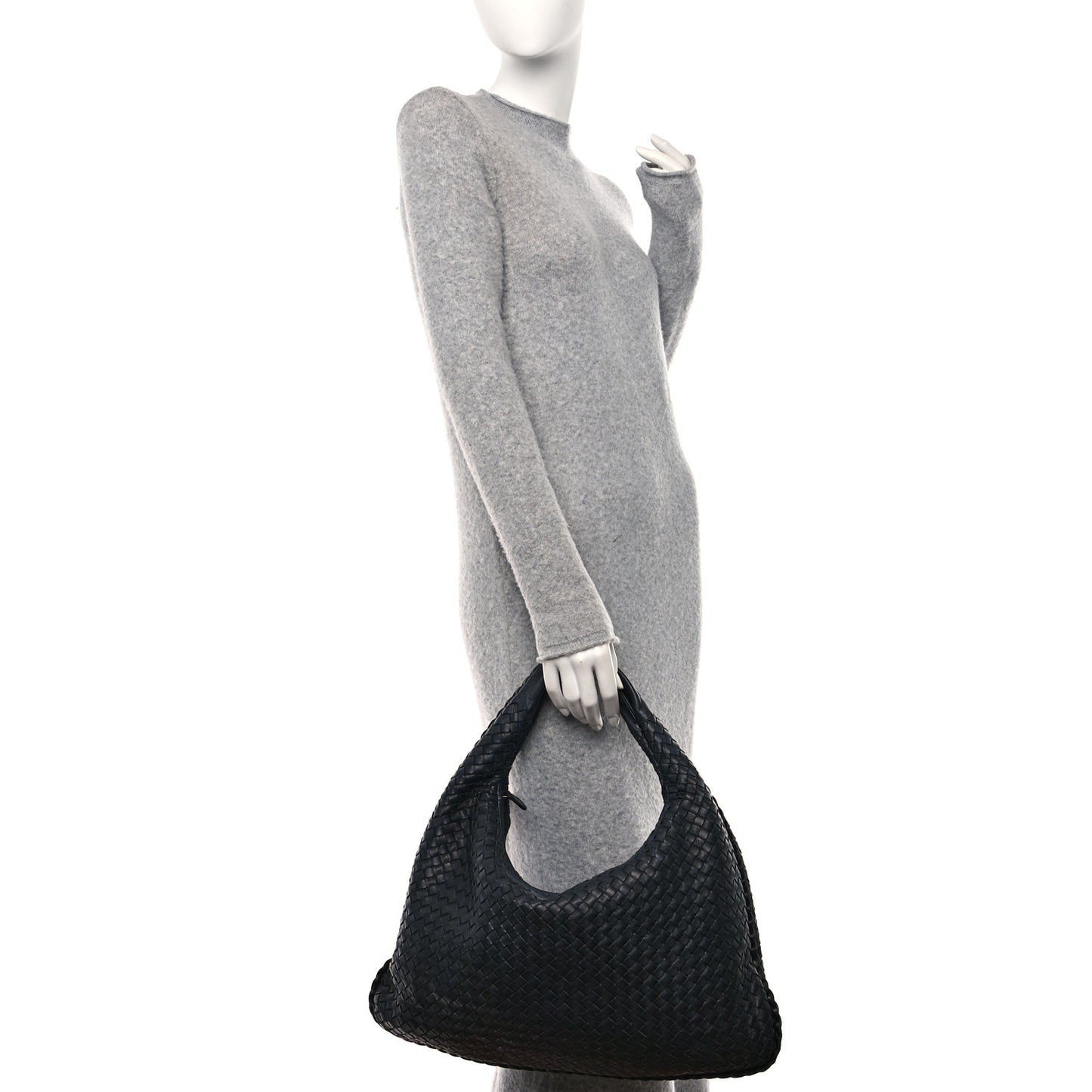 Nappa Intrecciato Large Veneta Hobo Black