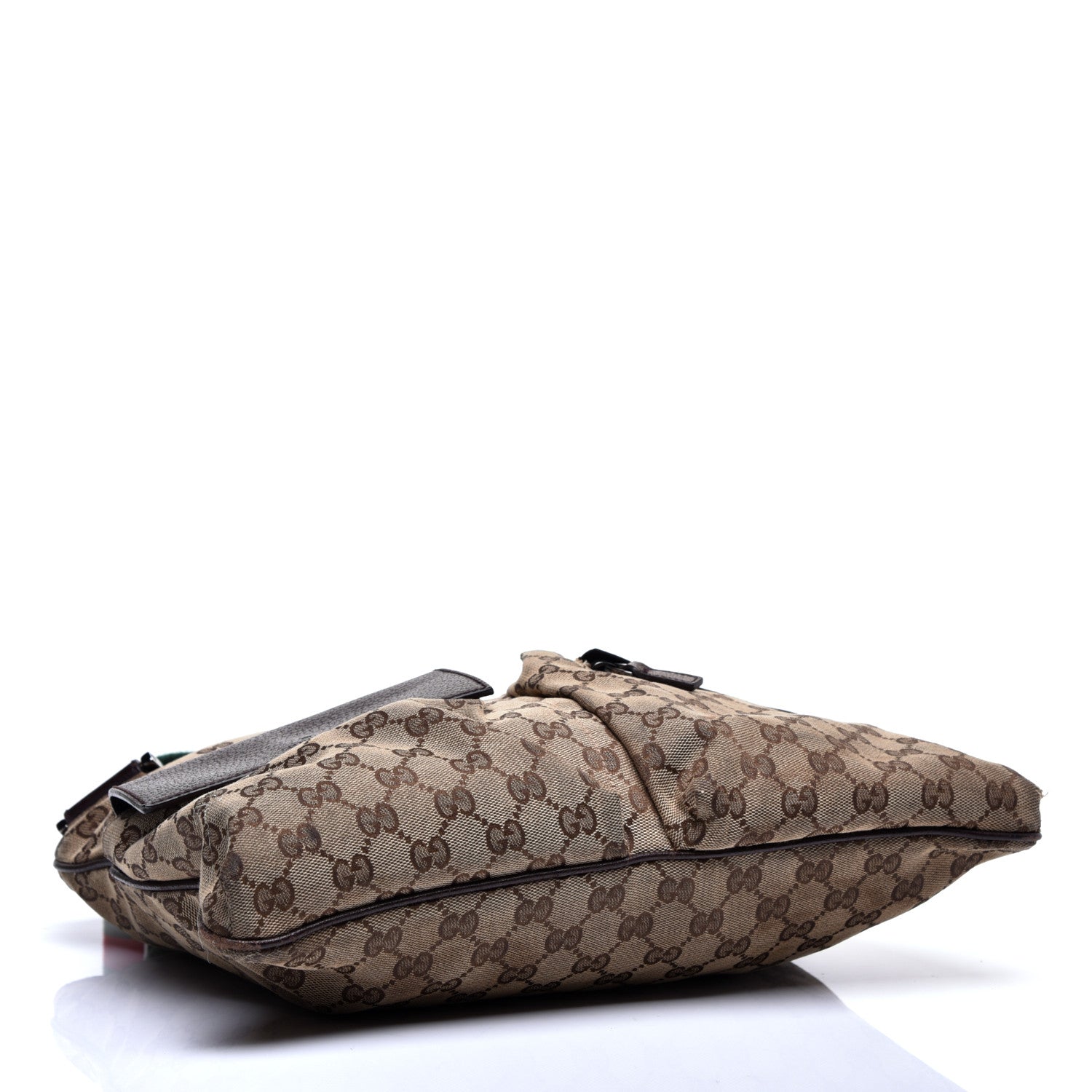 Gucci Monogram Web Medium Double Pocket Messenger Bag Dark Brown 4 of 10