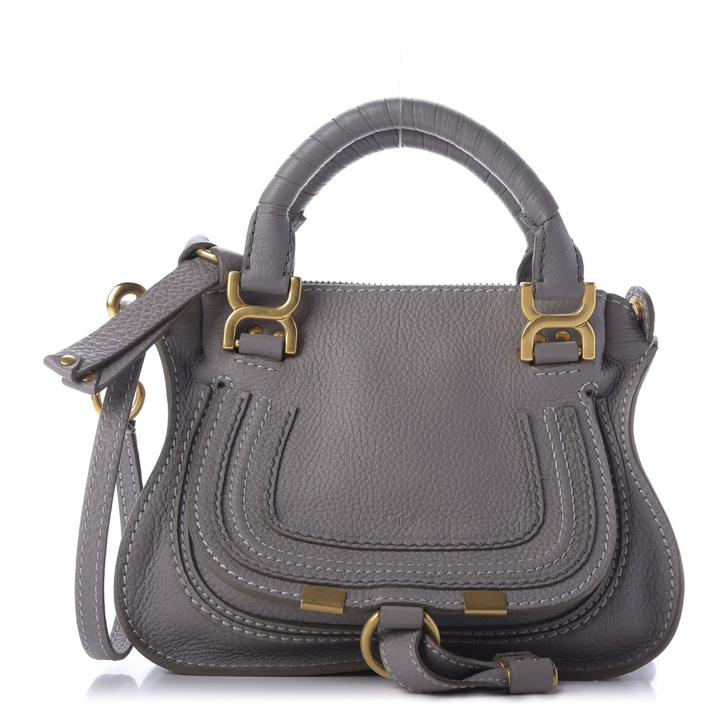 Calfskin Mini Marcie Satchel Cashmere Grey