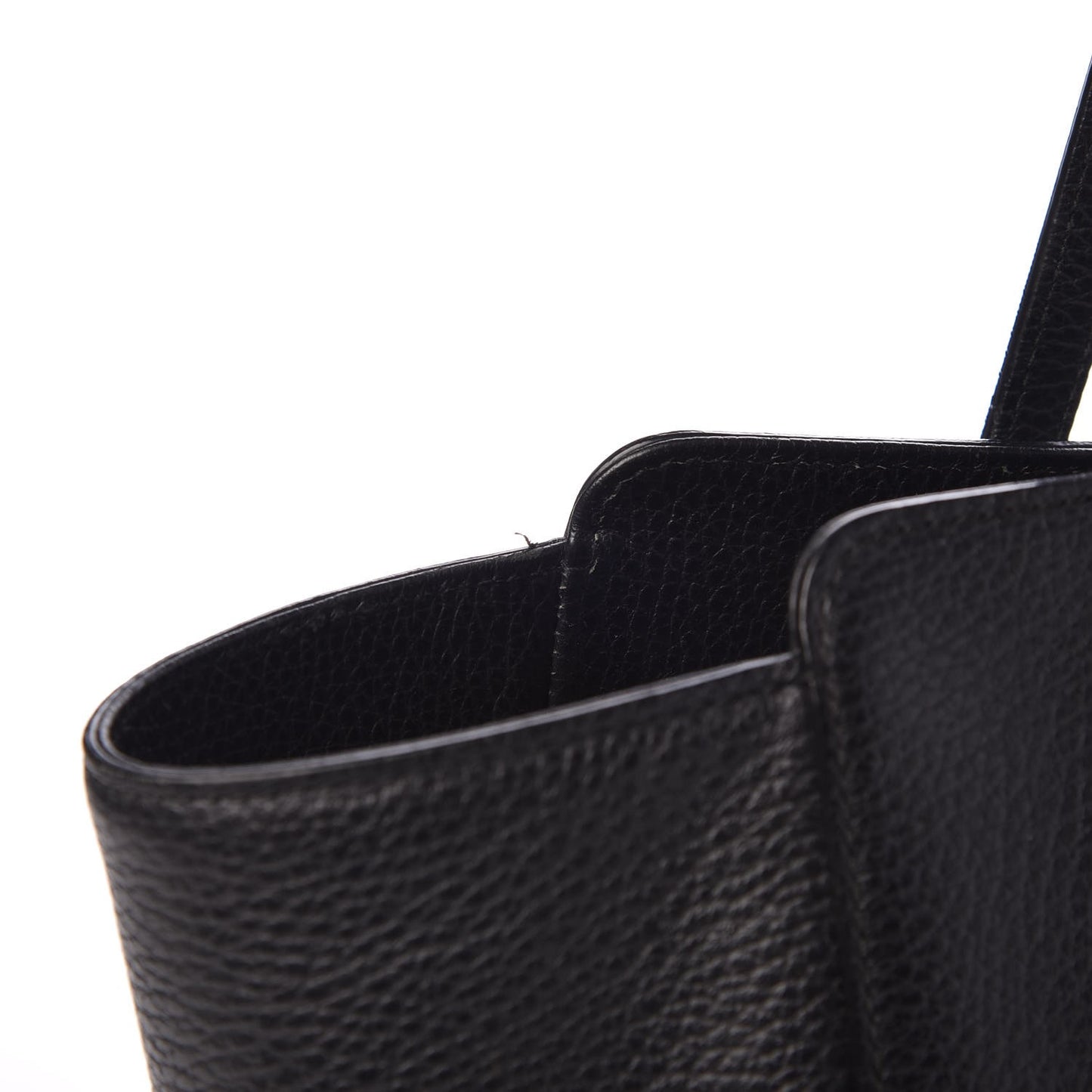 Pebbled Calfskin Small Swing Tote Black