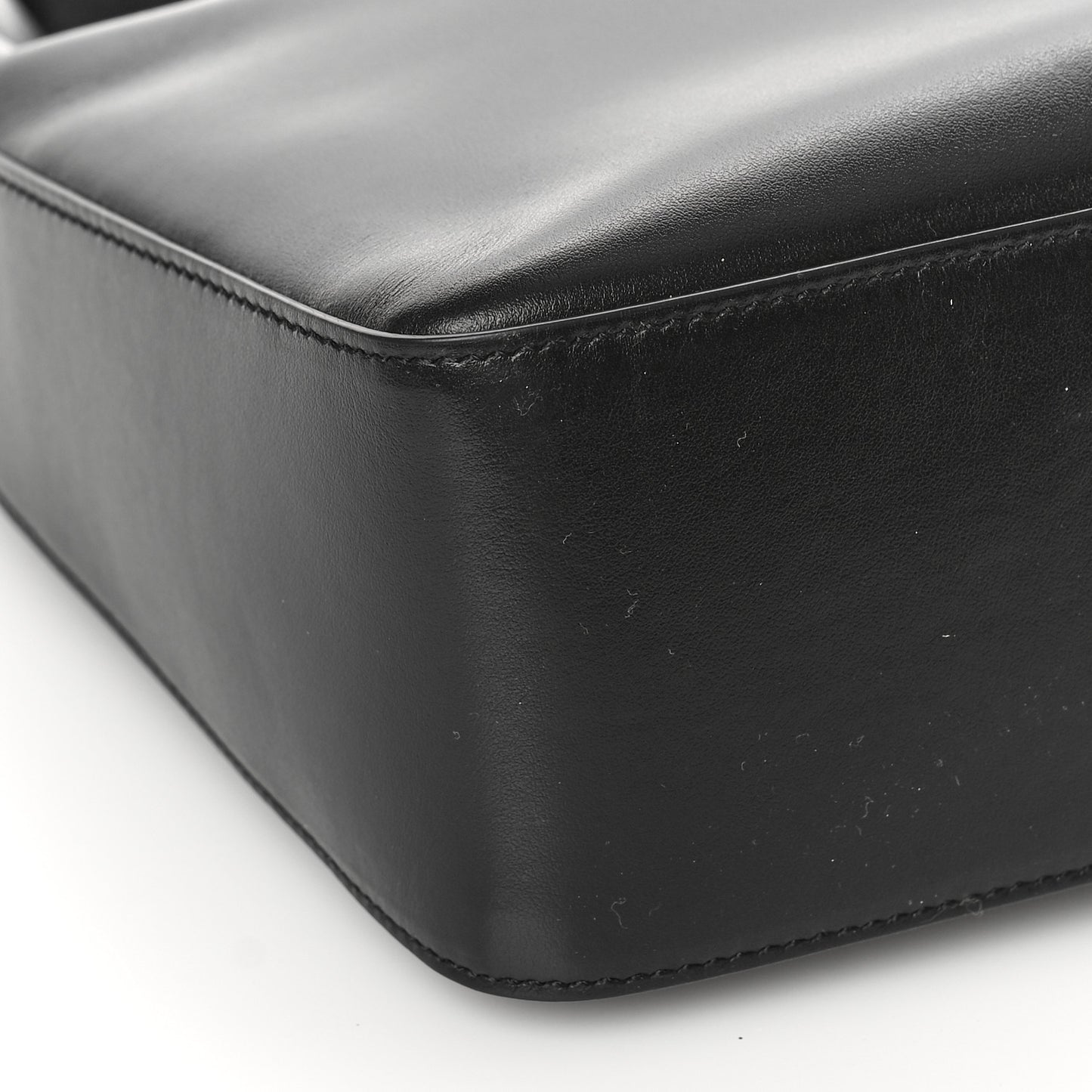 Smooth Calfskin Small Moon Cut Out Shoulder Bag Black