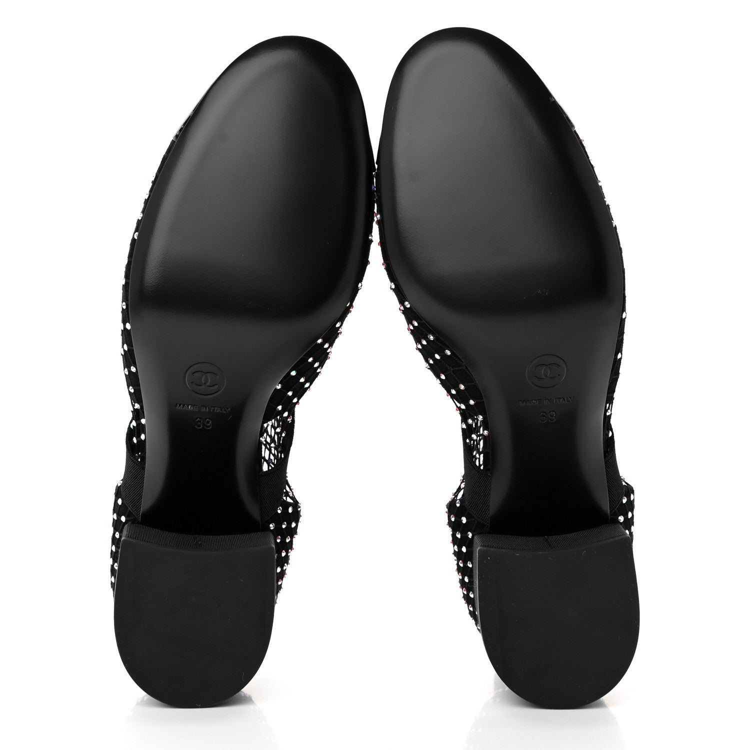 Chanel Resille Strass Kid Suede Patent Mary Jane Short Boots 39 Black 5 of 11