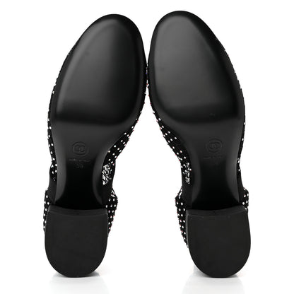 Chanel Resille Strass Kid Suede Patent Mary Jane Short Boots 39 Black 5 of 11