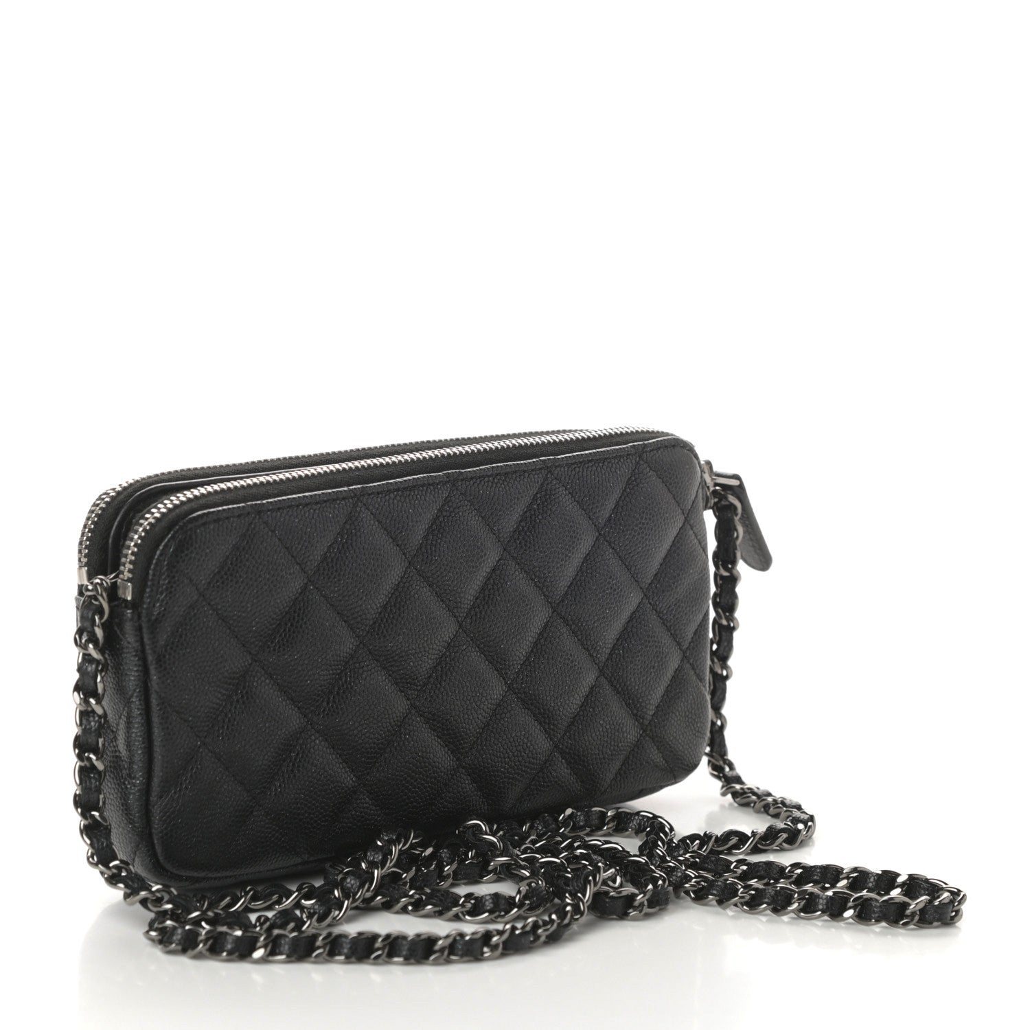Chanel Iridescent Caviar Quilted Small Clutch With Chain Black 3 of 10