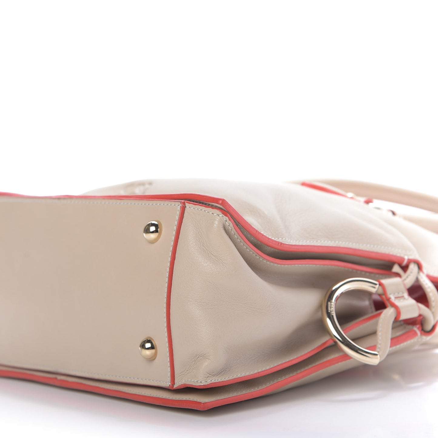 Calfskin Drawstring Tote Oat Orange