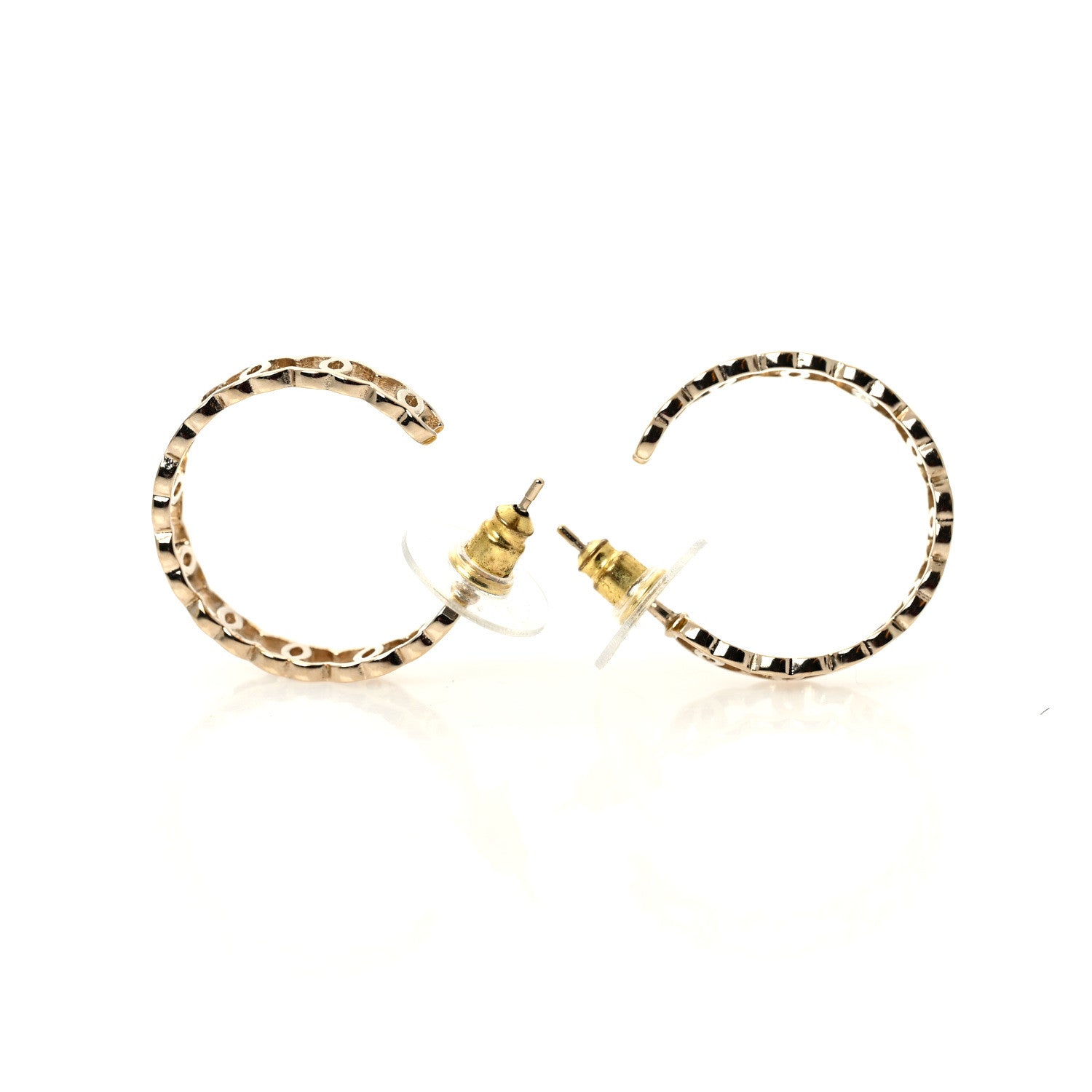 Chanel Metal CC Hoop Earrings Gold 5 of 6