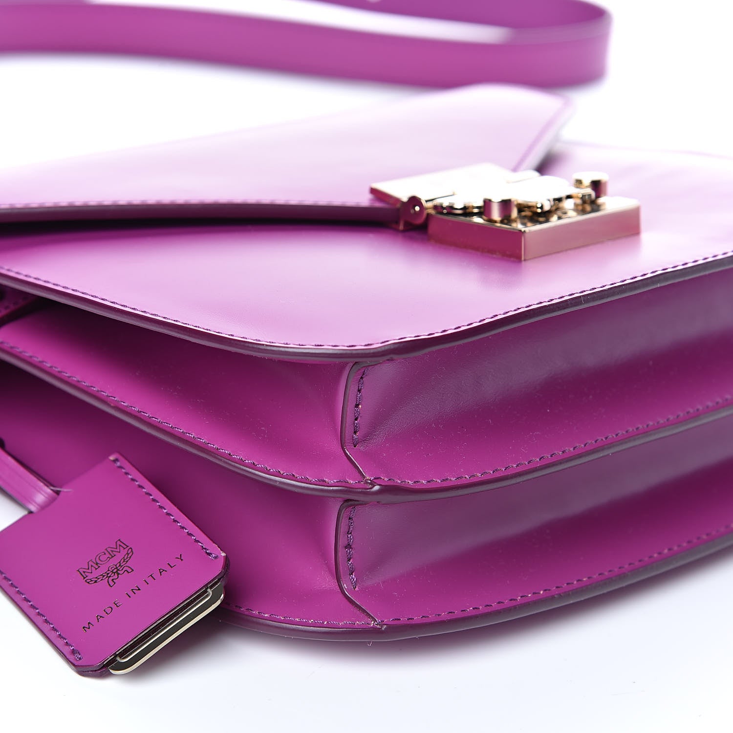 MCM Calfskin Patricia Small Crossbody Bag Viva Lila 9 of 10