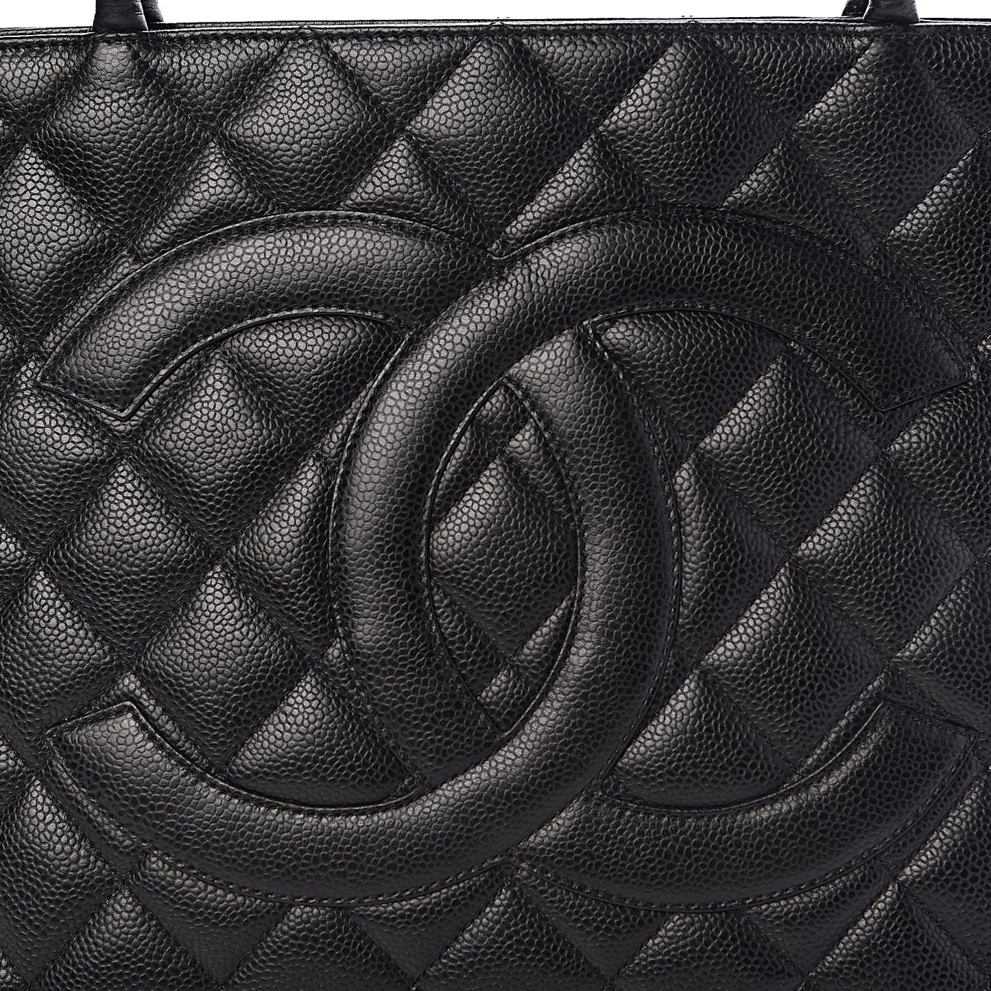Caviar Quilted Medallion Tote Black
