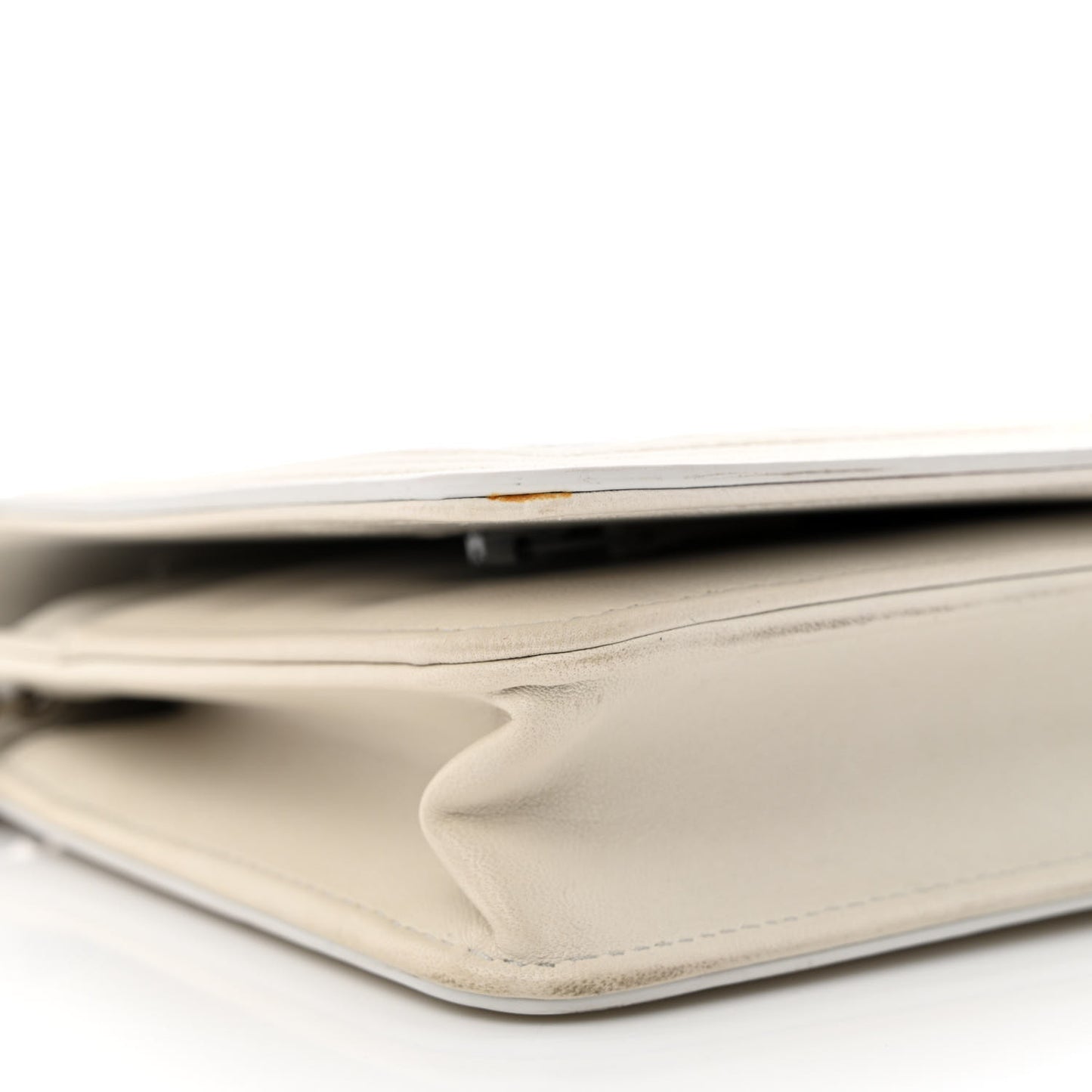 Metallic Galuchat Stingray Lambskin Boy Wallet On Chain WOC Silver