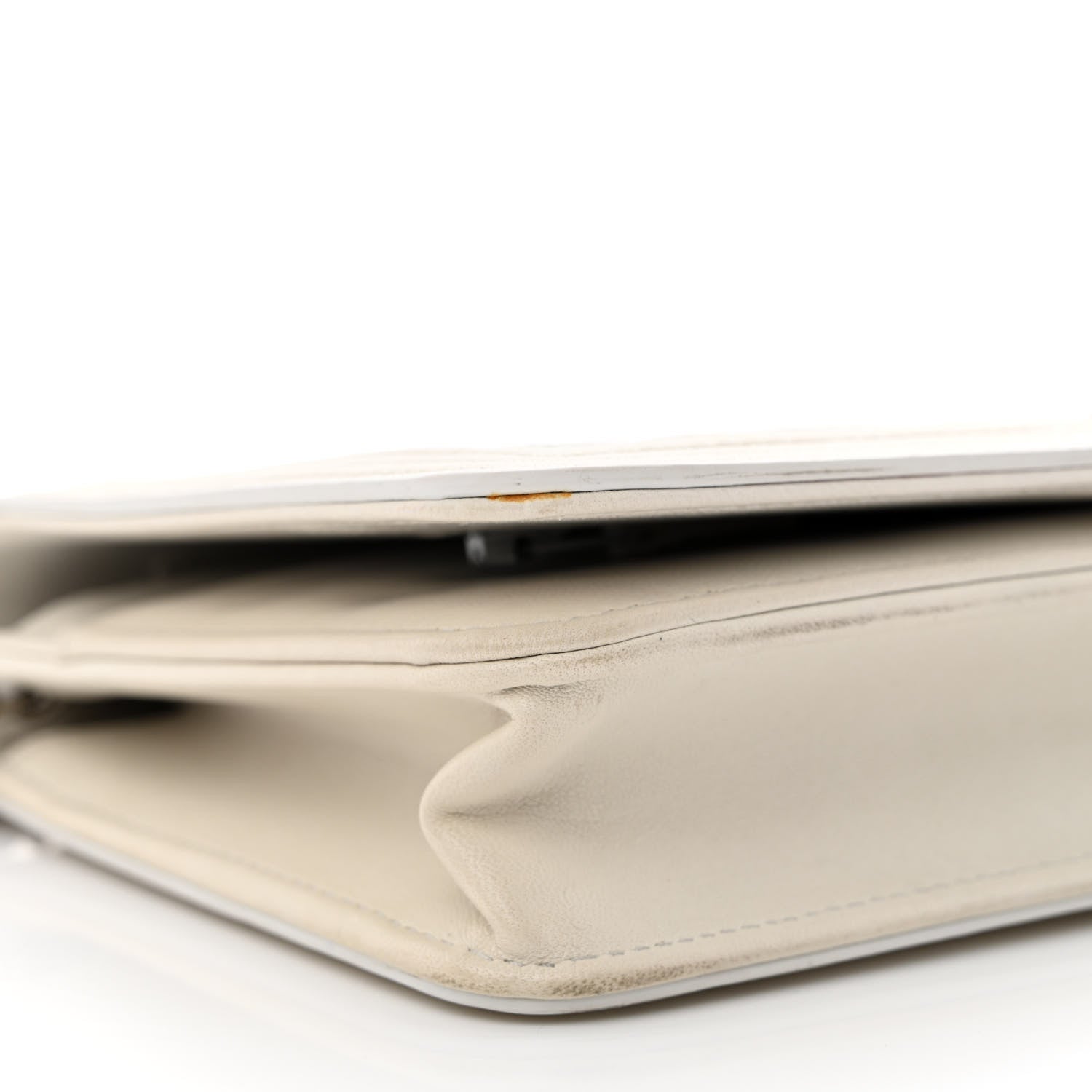 Chanel Metallic Galuchat Stingray Lambskin Boy Wallet On Chain WOC Silver 10 of 14