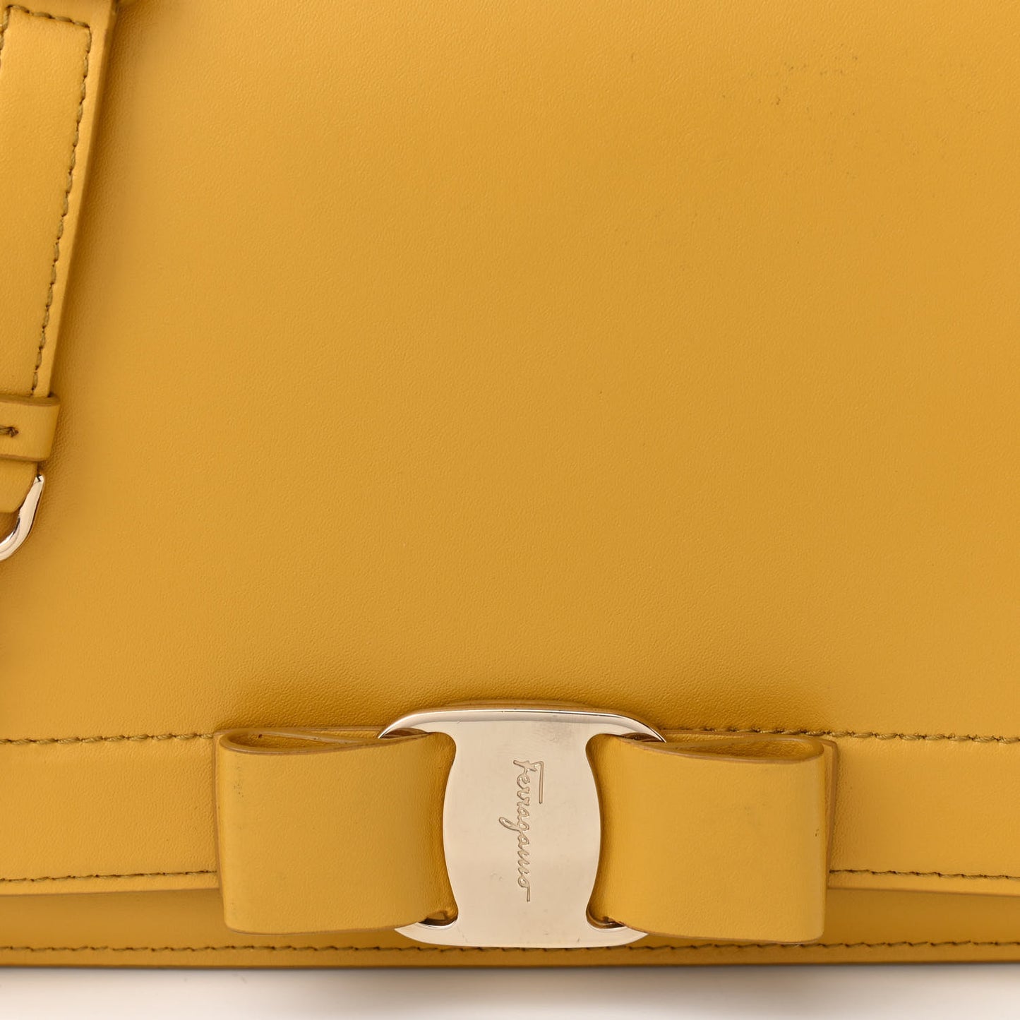 Calfskin Small Vara Chain Crossbody Yellow