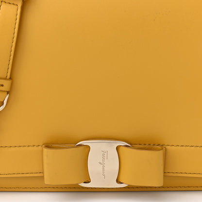 Salvatore Ferragamo Calfskin Small Vara Chain Crossbody Yellow 11 of 11