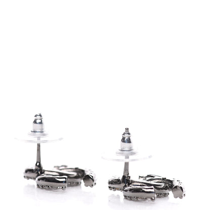 Chanel Crystal CC Earrings Silver 3 of 5